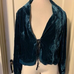 INC Teal Velvet Cardigan